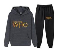 XYMCX Chándal de hombre para Doctor Who, sudadera con capucha informal para correr y jogging, conjunto deportivo de 2 piezas para mujer, sudadera de manga larga, traje cálido de invierno,Dark Gray-m