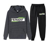 XYMCX Chándal de hombre para FENDT, sudadera de 2 piezas con capucha y manga larga, para correr, informal, deportivo, para otoño e invierno, cálido, tipo sudadera.,Dark Gray-l