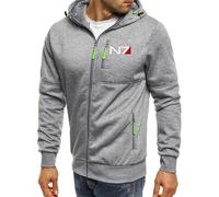 XYMCX Chaqueta con Capucha y Cremallera Completa para Hombre para Mass Effect N7, Chaqueta Ligera, Sudadera con Capucha cálida, Chaqueta de Manga Larga con Bolsillos, Ropa Deportiva,Grey1-3x_l