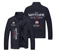 XYMCX Chaqueta ligera para hombre de The Witcher, chaqueta deportiva tipo bombardero, cortavientos, informal, de carga, con cuello alto, para exteriores, para senderismo y caminatas.,Black-xx_l