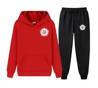 XYMCX Conjunto completo de chándal para hombre de Supernatural, sudadera con capucha de manga larga y pantalón deportivo, conjunto de 2 piezas, chándal deportivo informal con capucha,Red-xx_l