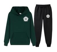 XYMCX Conjunto completo de chándal para hombre de Supernatural, sudadera con capucha de manga larga y pantalón deportivo, conjunto de 2 piezas, chándal deportivo informal con capucha,Army Green-m