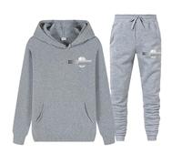XYMCX Conjunto de chándal para hombre de Doctor Who, sudadera con capucha y pantalones deportivos, conjunto de 2 piezas de manga larga, ropa deportiva suave y cálida para mujer.,Gray-x_l