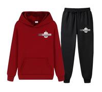 XYMCX Conjunto de chándal para hombre de Doctor Who, sudadera con capucha y pantalones deportivos, conjunto de 2 piezas de manga larga, ropa deportiva suave y cálida para mujer.,Wine Red-m