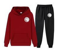 XYMCX Conjunto de chándal para hombre Targaryen: sudadera con capucha de manga larga y pantalones deportivos de 2 piezas, ropa deportiva suave y cálida.,Wine Red-3x_l
