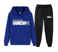 XYMCX Conjunto deportivo Rainbow Six para hombre, 2 piezas, sudadera con capucha de manga larga informal de otoño, conjunto deportivo para mujer, ropa deportiva suave para estar en casa.,Blue-xx_l