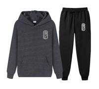 XYMCX Conjunto deportivo Rainbow Six para hombre: sudadera con capucha de manga larga y pantalón deportivo. Conjunto deportivo de 2 piezas para mujer ropa deportiva suave cálida bolsillo,Dark Gray-l