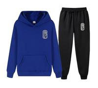 XYMCX Conjunto deportivo Rainbow Six para hombre: sudadera con capucha de manga larga y pantalón deportivo. Conjunto deportivo de 2 piezas para mujer ropa deportiva suave cálida bolsillo,Blue-s