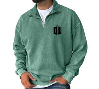XYMCX Sudadera de Doctor Who para Hombre, Sudadera con Cremallera de un Cuarto, Jersey de Manga Larga, Informal, con Cuello Alto, Ligera y cálida, Sudadera Deportiva para el Tiempo Libre,Green1-5x_l