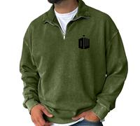 XYMCX Sudadera de Doctor Who para Hombre, Sudadera con Cremallera de un Cuarto, Jersey de Manga Larga, Informal, con Cuello Alto, Ligera y cálida, Sudadera Deportiva para el Tiempo Libre,Green2-l