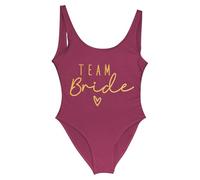 XYNM Bikini Mujer Trajes De Baño La Fiesta Gallina Traje Novia del Equipo Una Sola Pieza para Ser Rosa-Gold Wine-s