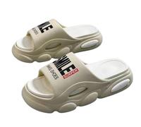XYNM Chanclas Hombres Gruesa Sola Verano Playa Diapositivas Baño Antideslizante Zapatillas Sandalias Suaves Simplicidad Ultra Ligera Carta Zapatos Zapatillas-beige-44-45