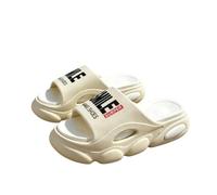 XYNM Chanclas Hombres Zapatillas Sandalias Suela Gruesa Verano Playa Diapositivas Baño Antideslizante Suaves Simplicidad Ligera Carta Zapatos-44-45-beige1