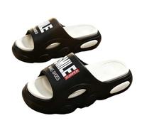 XYNM Chanclas Hombres Zapatillas Sandalias Suela Gruesa Verano Playa Diapositivas Baño Antideslizante Suaves Simplicidad Ligera Carta Zapatos-44-45-black1