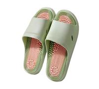 XYNM Chanclas Women's Two-Tone Acupoint Massage Slippers, Soft Non-Slip Shower Slides, Quick-Drying Foot Reflexology Home Slippers-green-36-37
