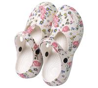 XYNM Chanclas Zuecos Florales Mary Jane para Mujer - Zapatos De Jardín Playa Verano Eva Antideslizantes con Plataforma 4 Cm Y Correa Ajustable