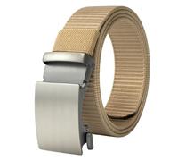 XYNM Cinturones Hombre Elástico Cierre Automático Sin Dientes Aleación Casual Al Aire Libre Versátil Nylon Correa De Negocios Metal-marrón-125-128cm