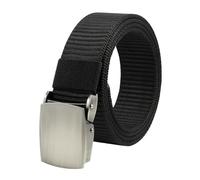 XYNM Cinturones Hombre Elástico Correa De Cintura para Cuadrada Nailon con Cierre Automático Aleación Versátil-negro-125cm