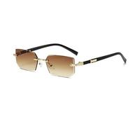 XYNM Gafas de Sol Cuadradas Ligeras Unisex con Borde Cortado, Sombras Polarizadas Uv400 Y2k Sin Montura para Uso Al Aire Libre-c7