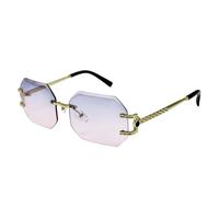 XYNM Gafas de Sol Moda para Viajes Al Aire Libre - Polígono Sin Montura Uv400 Polarizadas Vintage Geométricas Rectangulares Hombres Y Mujeres-mi-1 Unidad