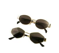 XYNM Gafas de Sol Paquete 2 Punk Vintage para Mujer, Uv400 Antideslumbrantes, Moda con Marco Metal Redondo Retro Uso Diario Al Aire Libre