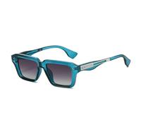 XYNM Gafas de Sol Polarizadas Cuadradas Pequeñas Unisex, Sombras Metal Vintage Uv400 para Viajes Al Aire Libre-Azul Gris