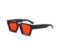 XYNM Gafas de Sol Polarizadas Cuadradas Unisex, Tonos Degradados Retro Uv400 para Viajes Al Aire Libre Y Verano-Negro Rojo