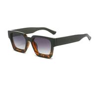 XYNM Gafas de Sol Polarizadas Cuadradas Unisex, Tonos Degradados Retro Uv400 para Viajes Al Aire Libre Y Verano-Negro Leopardo Gris