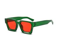 XYNM Gafas de Sol Polarizadas Cuadradas Unisex, Tonos Degradados Retro Uv400 para Viajes Verano Al Aire Libre-Verde Rojo