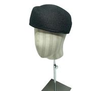 XYNM Gorras de béisbol Mujeres Boina Paja Vintage Summer Fedora Cap Anfitriona Hatbox Hat Millinery Fascinator Base Boda Cóctel-negro-55-59 Cm