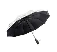 XYNM Paraguas Plegable Antiviento De Periódico Completamente Automático, Unisex, Resistente Al Viento, Lluvia Umbrella-12 Costillas - Blanco