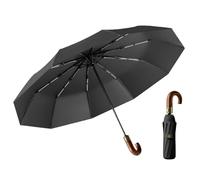 XYNM Paraguas Plegable Antiviento De Viaje Para Exteriores, Extragrande, Totalmente Automático, Plegable, Resistente, Resistente Al Viento, Umbrella-23 Pulgadas - Negro