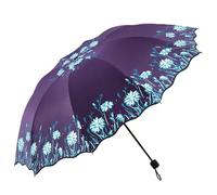 XYNM Paraguas Plegable Grande Doble Para 2 Personas, Vinilo Negro, Protección Uv, Sol Y Lluvia, Mujeres Estudiantes Umbrella-06