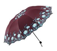 XYNM Paraguas Plegable Grande Doble Para 2 Personas, Vinilo Negro, Protección Uv, Sol Y Lluvia, Mujeres Estudiantes Umbrella-10