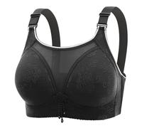 XYNM Sostenes De Mujer Sujetador Push-up Jacquard Sin Aros Talla Grande con Soporte Lateral Y Cobertura Antivergüenza-negro-40 90