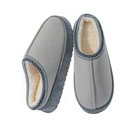 XYNM Zapatillas Casa Mujer De Algodón Hombres Mujeres Solas Gruesas Al Aire Libre Caca Invierno Sentimientos Punta Espesa-gris-42-43