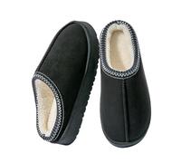 XYNM Zapatillas Casa Mujer De Algodón Hombres Mujeres Solas Gruesas Al Aire Libre Caca Invierno Sentimientos Punta Espesa-negro-44-45