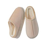XYNM Zapatillas Casa Mujer De Algodón Hombres Mujeres Solas Gruesas Al Aire Libre Caca Invierno Sentimientos Punta Espesa-beige-36-37