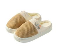 XYNM Zapatillas Casa Mujer De Algodón para Hombres Invierno Interior Ciénico Cálido Suele ¡Pareja No Deslizante Mujeres Otoño-caqui-36-37