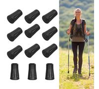 Xynovate 12 Pcs Tapones de Goma Bastones Senderismo, Tapas de Punta de Bastón Nórdico, Almohadillas Protector de Goma del Reemplazo de Senderismo, Adecuadas para Asfalto, Grava
