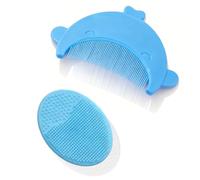 Xynovate 2 Piezas Cepillo de Baño para Bebe, Cepillo Costra Láctea Bebe, Regalos para Bebes Recién Nacidos, Peine con Cantos Redondeados, Sin Tirones, Respeta el Cuero Cabelludo?Ballena azul?