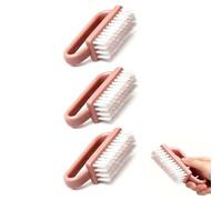 Xynovate Cepillo De Uñas, Cepillo De Mano De Plástico, Cepillo De Uñas Con Mango Curvado Para Limpieza De Dedos Y Uñas Manicura De Fregado Como Para La Limpieza De Zapatos(Pink)