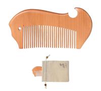 Xynovate Peine de Madera, Peine Pelo Rizado Antiestatico Texturizador Escarpidor, Pequeño Peine de Madera Redondeado, Esencial para Todo Tipo de Peinado