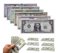 Xynqura Prop Money, 120 Piezas Prop Money Dólares, Billetes Dolar Falsos, Copy Money, Dinero de Juguete Ddólares para Niños, Juego de Billetes Falsos para Niños(20 x 1$,5$, 10$, 20$, 50$, 100$)