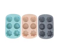 Xyntor 6 Cavity Cake Pans Set of 3 | Non Stick Silicone Baking Pans for Muffins/Cupcakes/Desserts | Heat Tolerant, Dishwasher Safe, Oven Safe