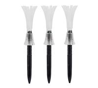 Xyntor Adjustable Tees 3 Pack | 40-55mm Height Range for Consistent Drives | Polyethylene Tees Reduce Equipment Friction/Driving Range/Practice | 6 - Point Base Design, 4 Colors (White Transparent)