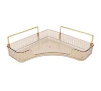 Xyntor Bandeja organizadora de mostrador de Esquina |Ahorro de Espacio de Gran Capacidad para cosméticos y Cuidado de la Piel |PP Resistente y Hierro con 2 Asas, 10 x 6,5 x 3,1 Pulgadas (Succinite)