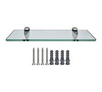 Xyntor Bathroom Glass Shelf | Wall - Mounted Zinc Alloy Storage Rack for Shower/Toilet/Vanity | 8mm Tempered Glass, Rustproof Bathroom Organizer