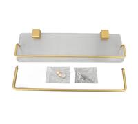 Xyntor Estante Flotante con Barra de Toalla | Soporte de Toalla de Toalla de Pared de Aluminio acrílico | Estante de Ahorro de Espacio para baño/Cocina/Dormitorio | Instalación no (40Q)