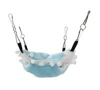 Xyntor Hamaca Tipo Jaula para Mascotas |Cama oscilante cálida de Felpa de Doble Capa para hámsteres/Ardillas/Animales pequeños |Cama Colgante Resistente con Gancho. (Azul Femenina)